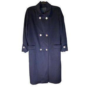 Vintage Denise for Windermere Women's Navy-Blue Maxi Coat Size 16
